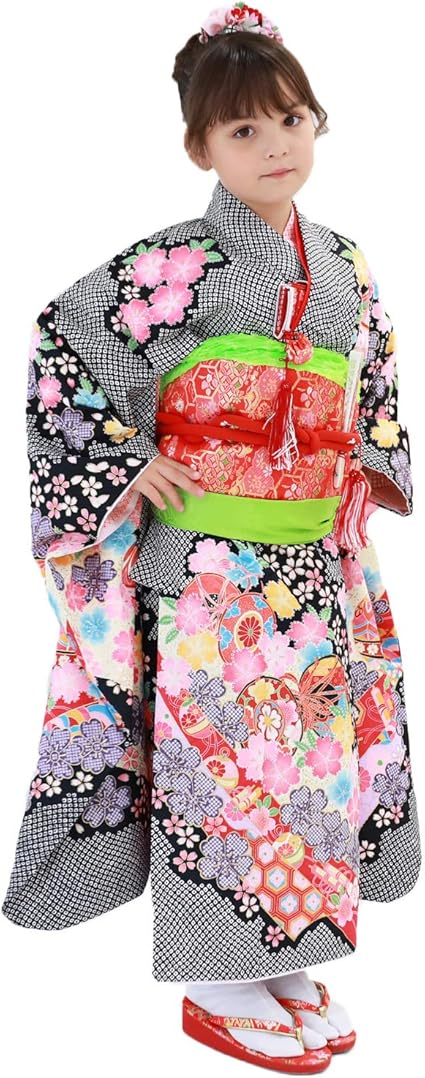 正絹☆レア＆本格的な回廊文様の絵羽に視線釘付け☆5歳から小柄な7歳七五三用祝い着 楽天市場】七五三 7歳 着物 正絹（着物｜和服）：キッズ